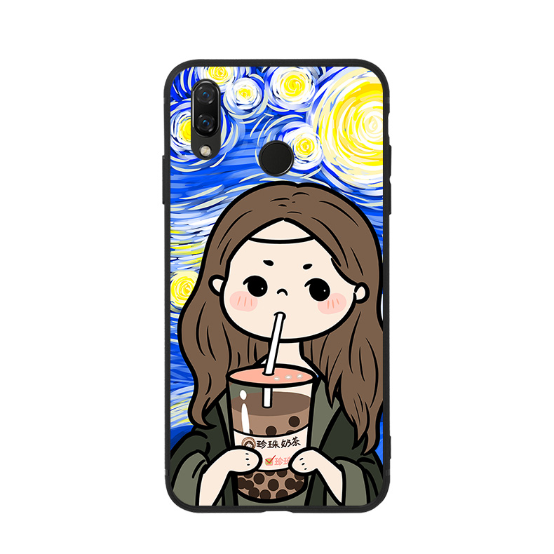 Coque Huawei P Smart+ Protection Créatif Bleu Téléphone Portable Silicone Drôle Étui