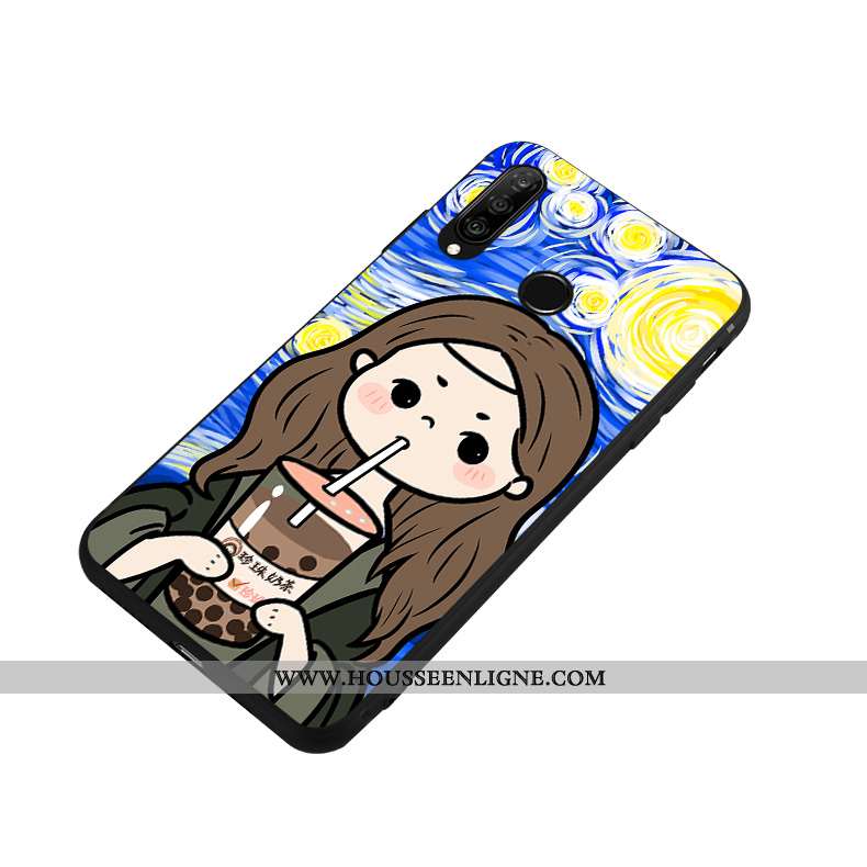 Coque Huawei P Smart+ Protection Créatif Bleu Téléphone Portable Silicone Drôle Étui