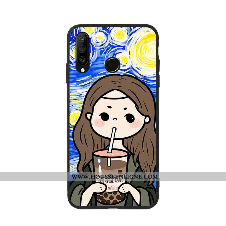 Coque Huawei P Smart+ Protection Créatif Bleu Téléphone Portable Silicone Drôle Étui
