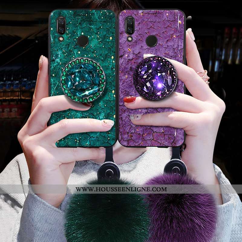 Coque Huawei P Smart+ Protection Personnalité Simple Fluide Doux Silicone Incassable Tendance Verte