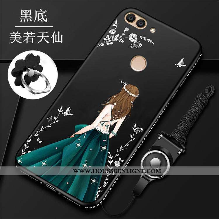 Coque Huawei P Smart Silicone Protection Rouge Incassable Incruster Strass Border Personnalité