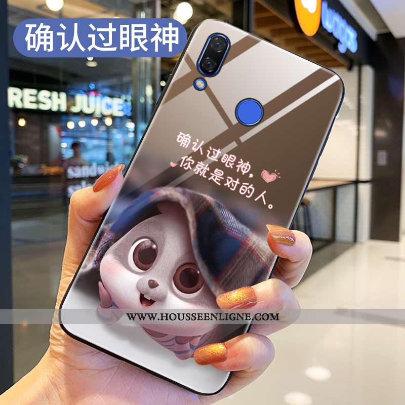 Coque Huawei P Smart+ Tendance Protection Dessin Animé Rat Incassable Créatif Peinture Bordeaux