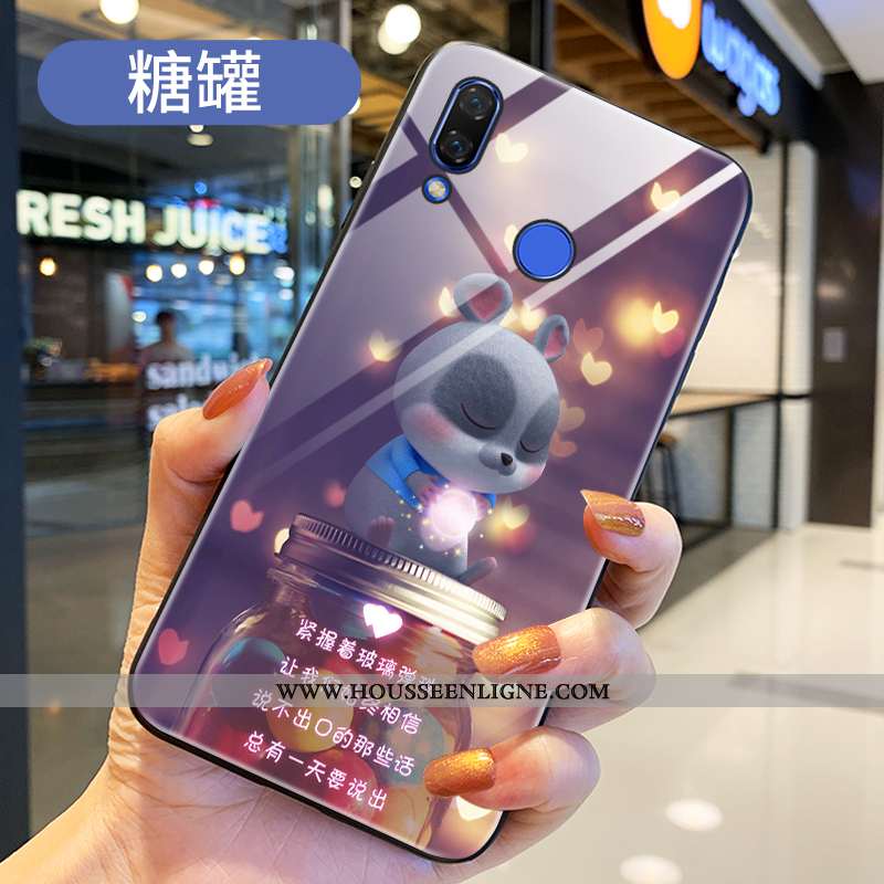 Coque Huawei P Smart+ Tendance Protection Dessin Animé Rat Incassable Créatif Peinture Bordeaux