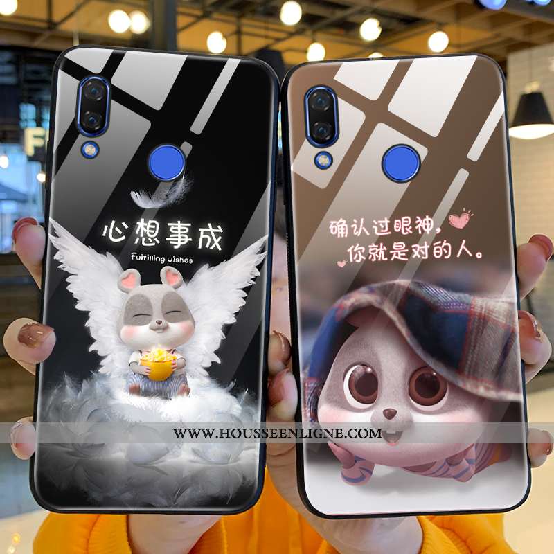 Coque Huawei P Smart+ Tendance Protection Dessin Animé Rat Incassable Créatif Peinture Bordeaux