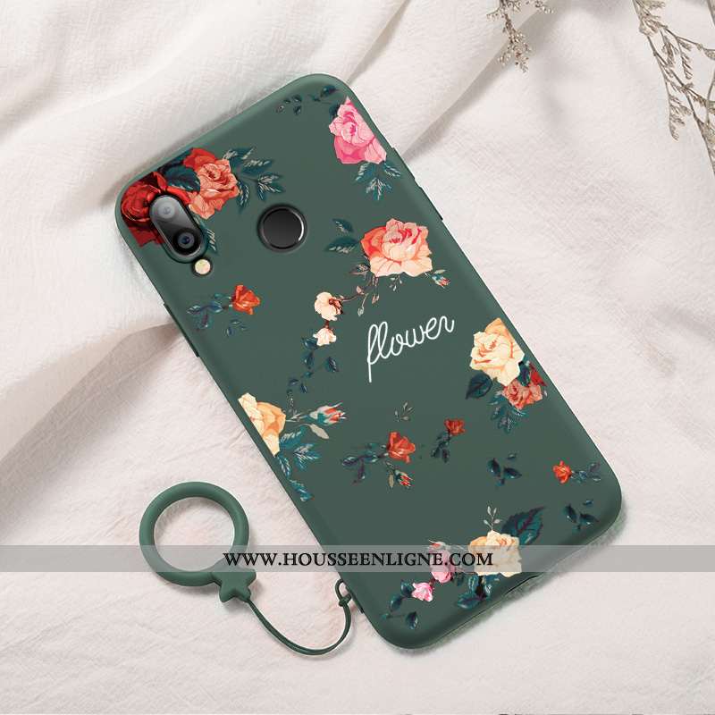 Coque Huawei P Smart+ Tendance Silicone Anneau Nouveau Créatif Vert Personnalité Verte