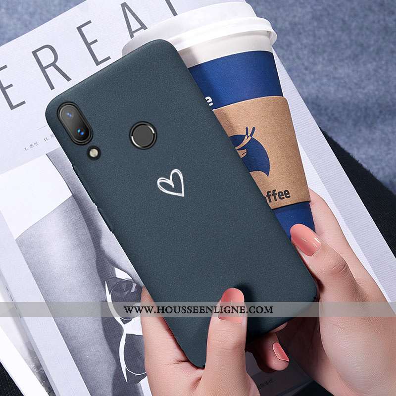 Coque Huawei P Smart+ Ultra Tendance Téléphone Portable Net Rouge Délavé En Daim Couleur Unie Bordea