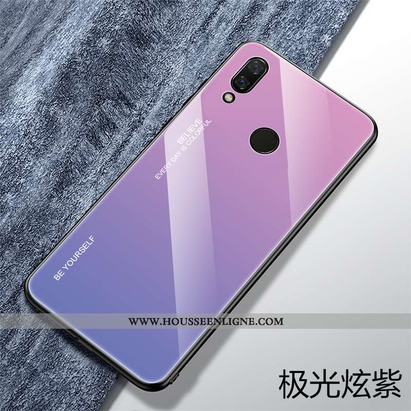 Coque Huawei P Smart+ Verre Personnalité Rose Silicone Téléphone Portable Tout Compris Créatif