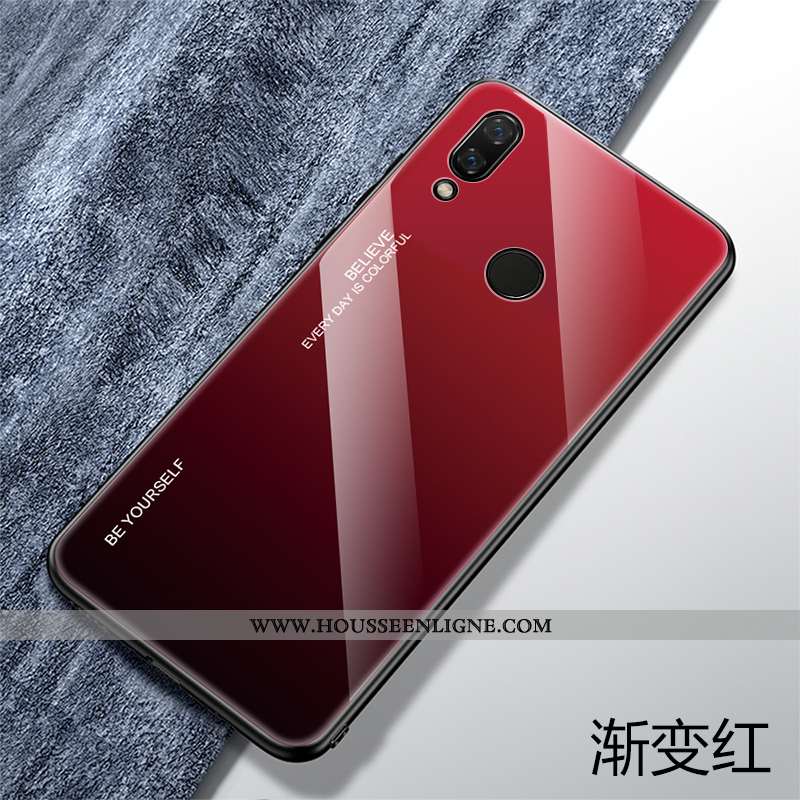 Coque Huawei P Smart+ Verre Personnalité Rose Silicone Téléphone Portable Tout Compris Créatif