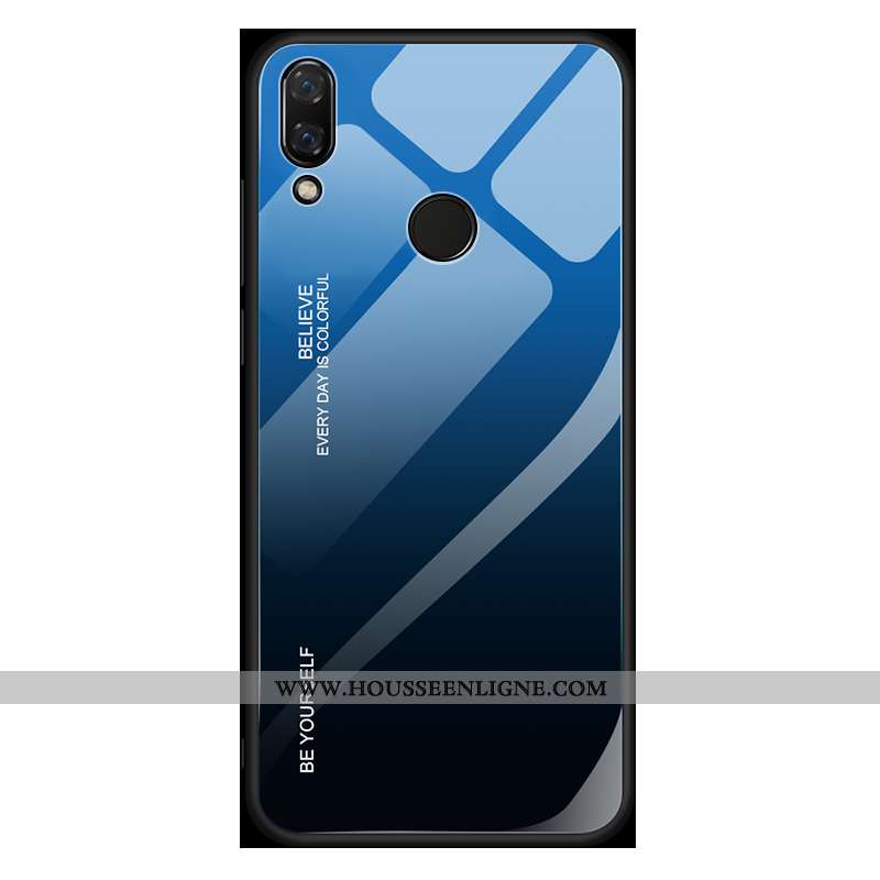 Coque Huawei P Smart+ Verre Personnalité Rose Silicone Téléphone Portable Tout Compris Créatif