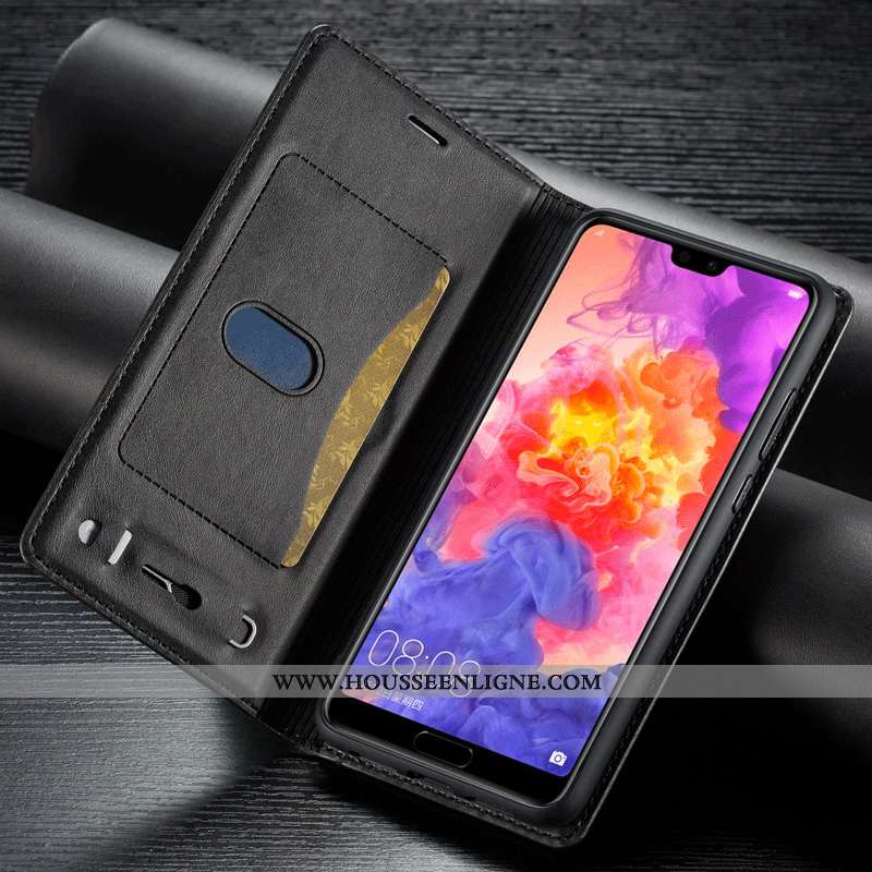 Coque Huawei P20 Cuir Véritable Mode Reversible Tout Compris Housse Étui Bordeaux