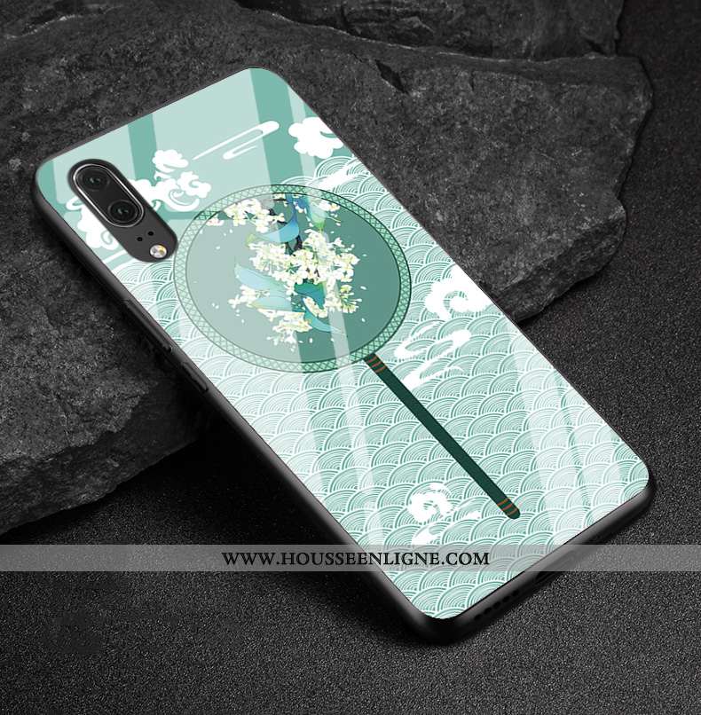 Coque Huawei P20 Cuir Véritable Protection Verre Rose Étui Difficile