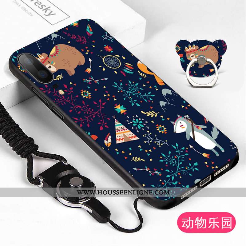 Coque Huawei P20 Délavé En Daim Noir Téléphone Portable