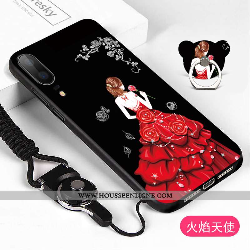 Coque Huawei P20 Délavé En Daim Noir Téléphone Portable