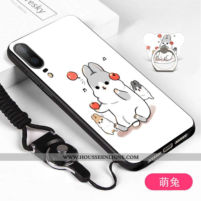 Coque Huawei P20 Délavé En Daim Noir Téléphone Portable
