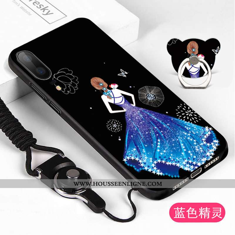 Coque Huawei P20 Délavé En Daim Noir Téléphone Portable