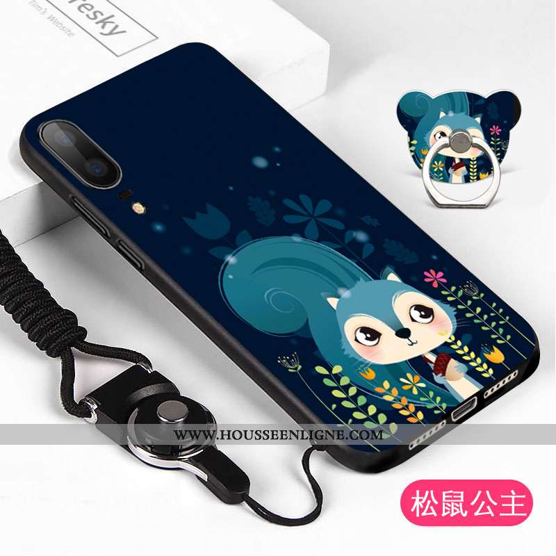 Coque Huawei P20 Délavé En Daim Noir Téléphone Portable