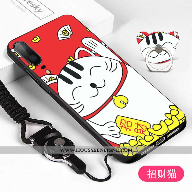 Coque Huawei P20 Délavé En Daim Noir Téléphone Portable