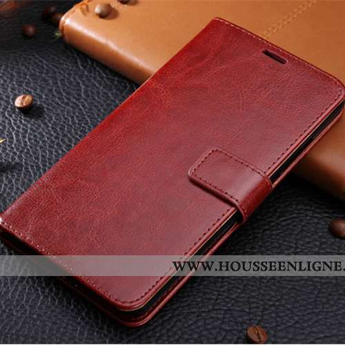 Coque Huawei P20 Fluide Doux Protection Étui Clamshell Cuir Téléphone Portable Tout Compris Marron