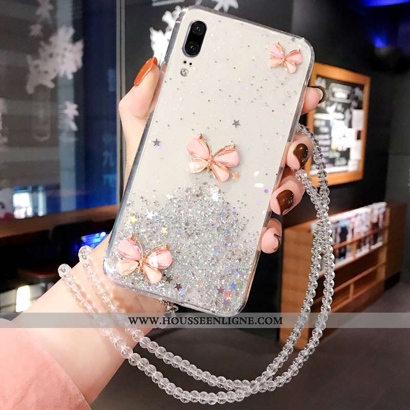 Coque Huawei P20 Fluide Doux Silicone Incassable Membrane Téléphone Portable Rose Verte