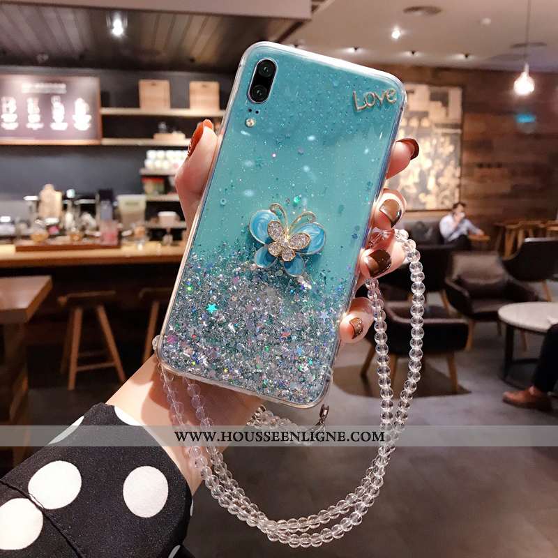 Coque Huawei P20 Fluide Doux Silicone Incassable Membrane Téléphone Portable Rose Verte