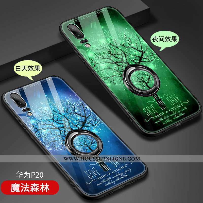 Coque Huawei P20 Fluide Doux Silicone Incassable Net Rouge Luxe Protection Bleu Foncé