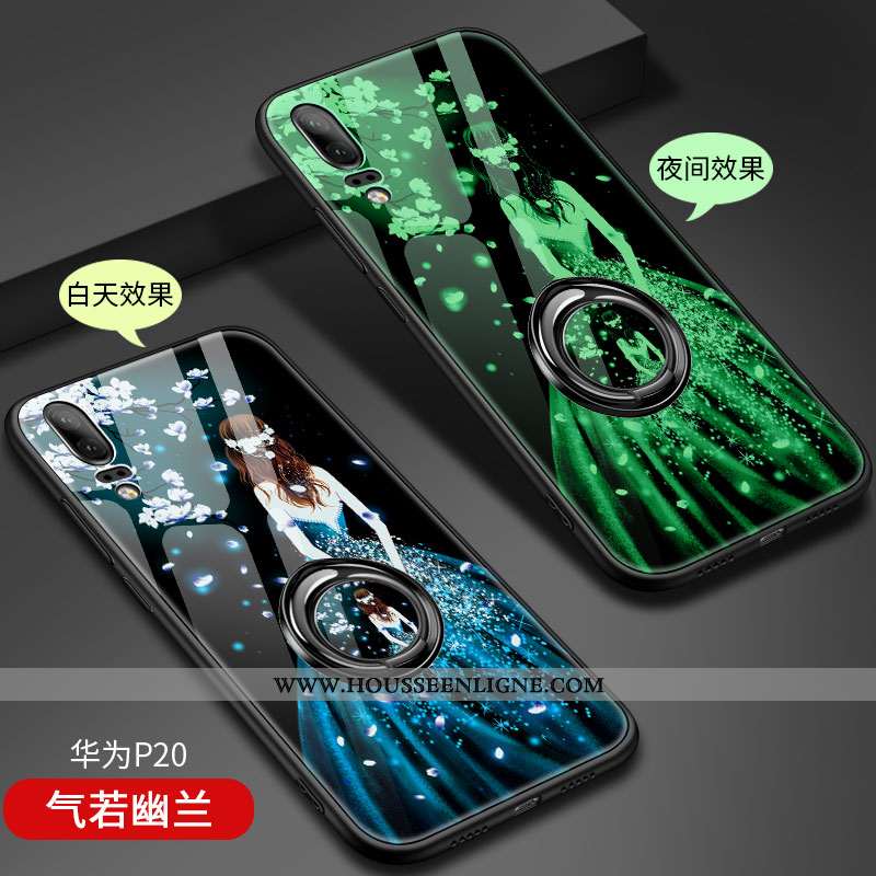 Coque Huawei P20 Fluide Doux Silicone Incassable Net Rouge Luxe Protection Bleu Foncé