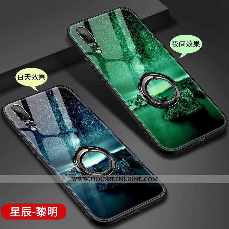 Coque Huawei P20 Fluide Doux Silicone Incassable Net Rouge Luxe Protection Bleu Foncé
