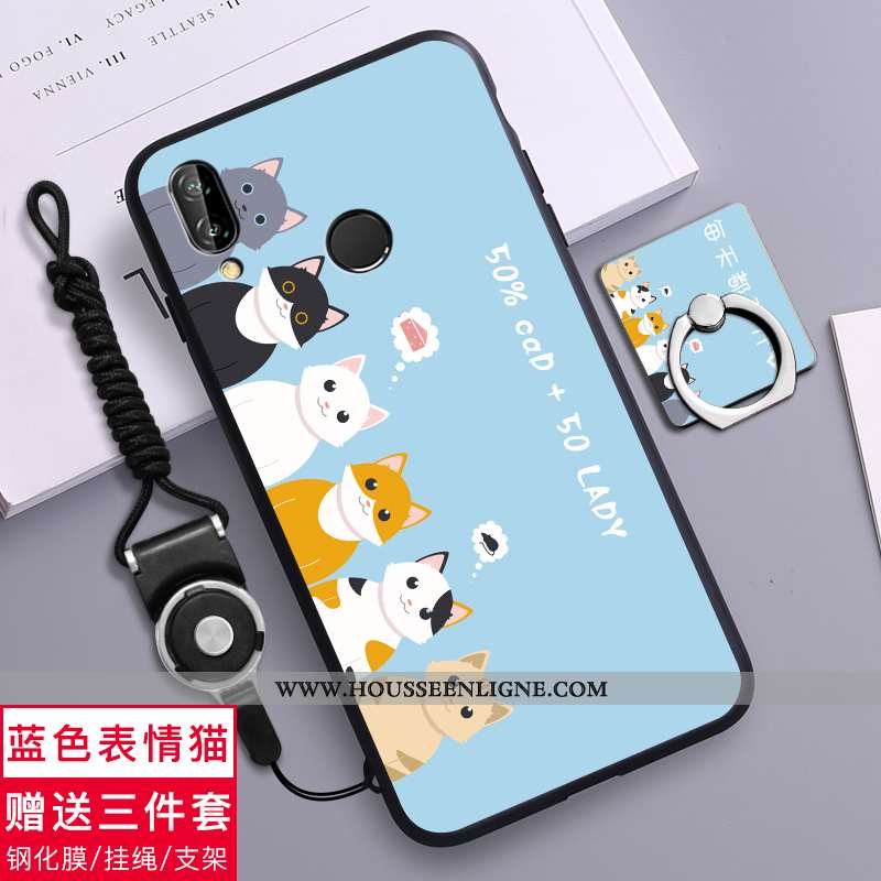 Coque Huawei P20 Lite Charmant Tendance Téléphone Portable Étui Fluide Doux Simple Verte