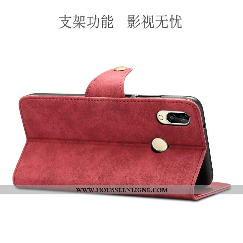 Coque Huawei P20 Lite Cuir Protection Étui Gris Jeunesse Housse