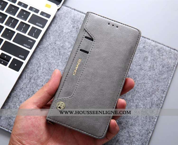 Coque Huawei P20 Lite Cuir Véritable Cuir Bleu Marin Téléphone Portable Housse Fluide Doux Bleu Fonc