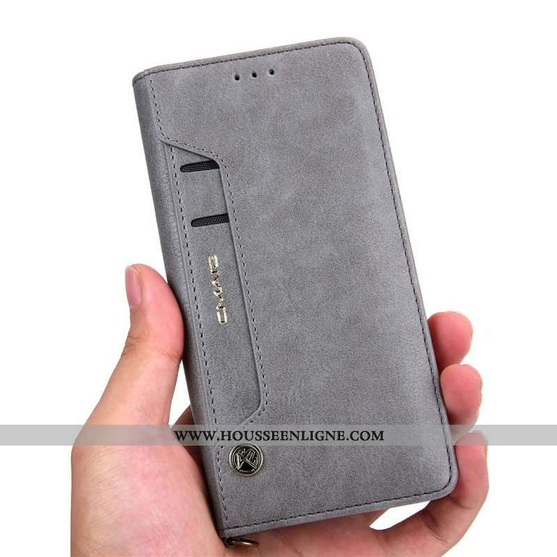 Coque Huawei P20 Lite Cuir Véritable Cuir Bleu Marin Téléphone Portable Housse Fluide Doux Bleu Fonc