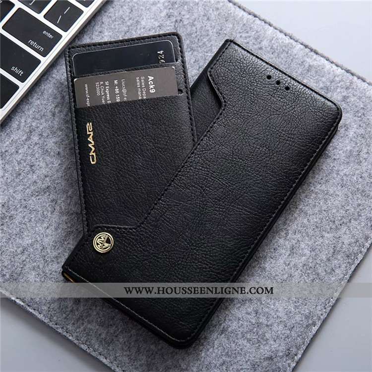 Coque Huawei P20 Lite Cuir Véritable Cuir Bleu Marin Téléphone Portable Housse Fluide Doux Bleu Fonc