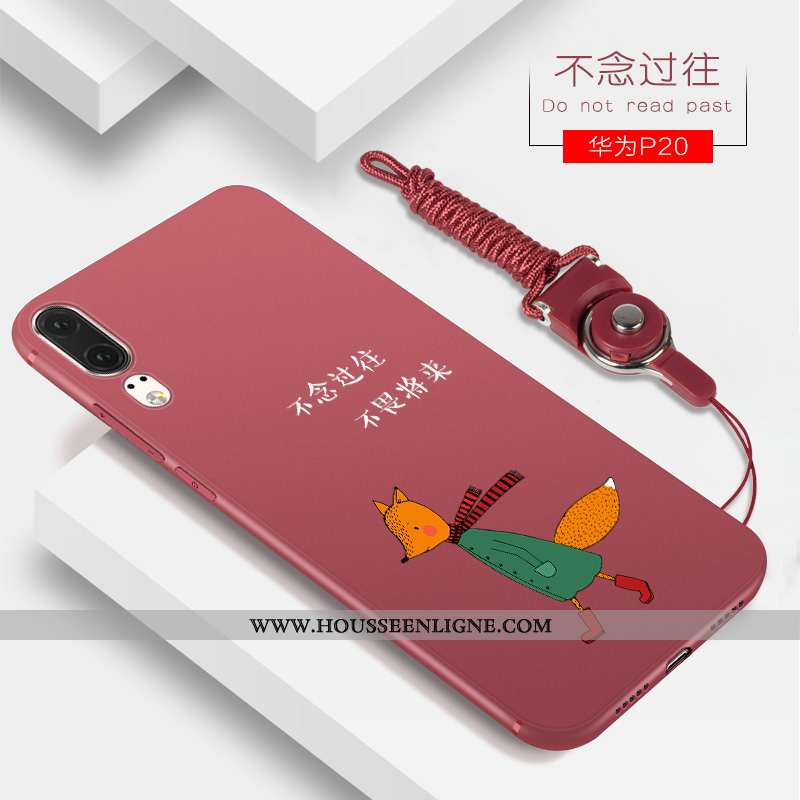 Coque Huawei P20 Personnalité Créatif Tendance Silicone Étui Incassable Petit Rouge