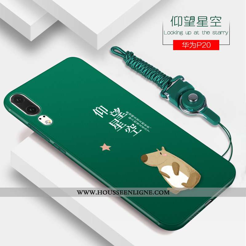 Coque Huawei P20 Personnalité Créatif Tendance Silicone Étui Incassable Petit Rouge