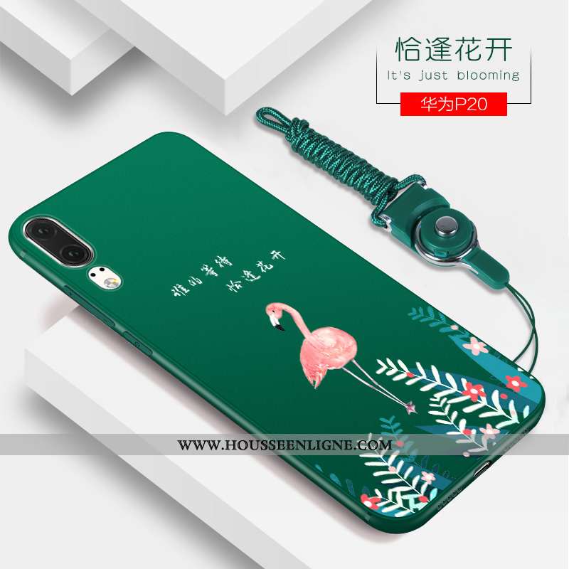 Coque Huawei P20 Personnalité Créatif Tendance Silicone Étui Incassable Petit Rouge