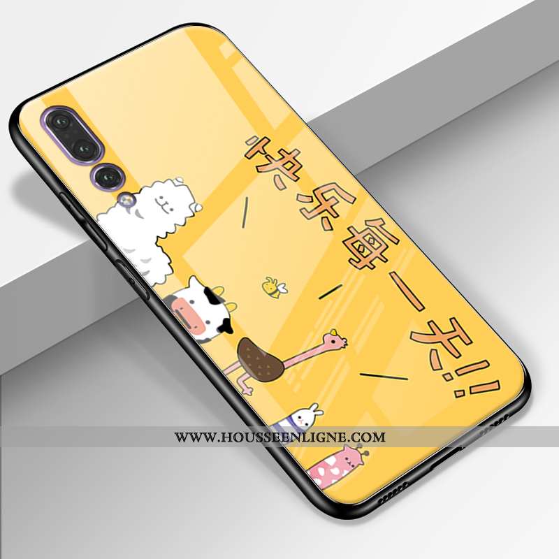 Coque Huawei P20 Pro Charmant Cuir Véritable Europe Incassable Jaune Tout Compris Simple