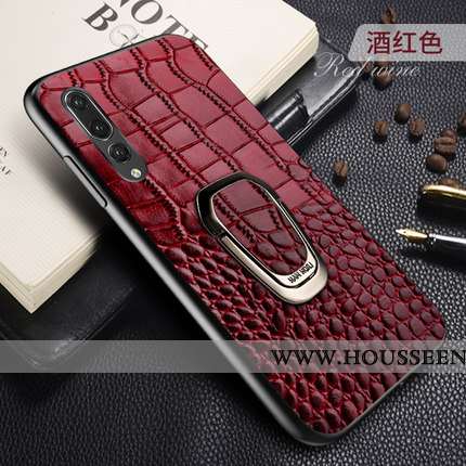 Coque Huawei P20 Pro Cuir Véritable Cuir Étui Tout Compris Luxe Protection Marron