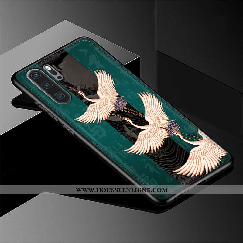 Coque Huawei P20 Pro Cuir Véritable Tendance Gaufrage Protection Téléphone Portable Silicone Étui Bl
