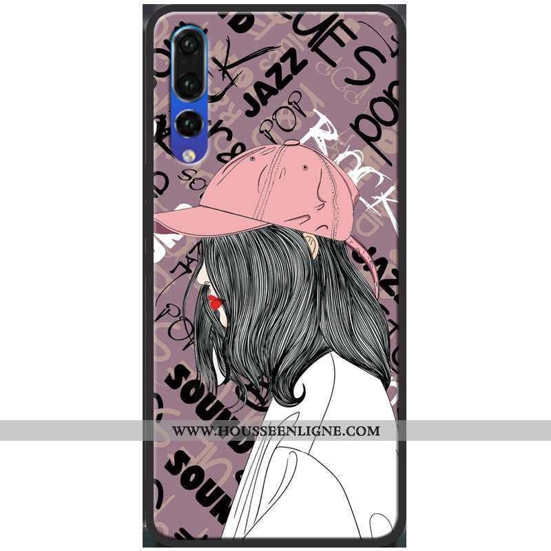 Coque Huawei P20 Pro Dessin Animé Peinture Tempérer Rose Nouveau Téléphone Portable Membrane