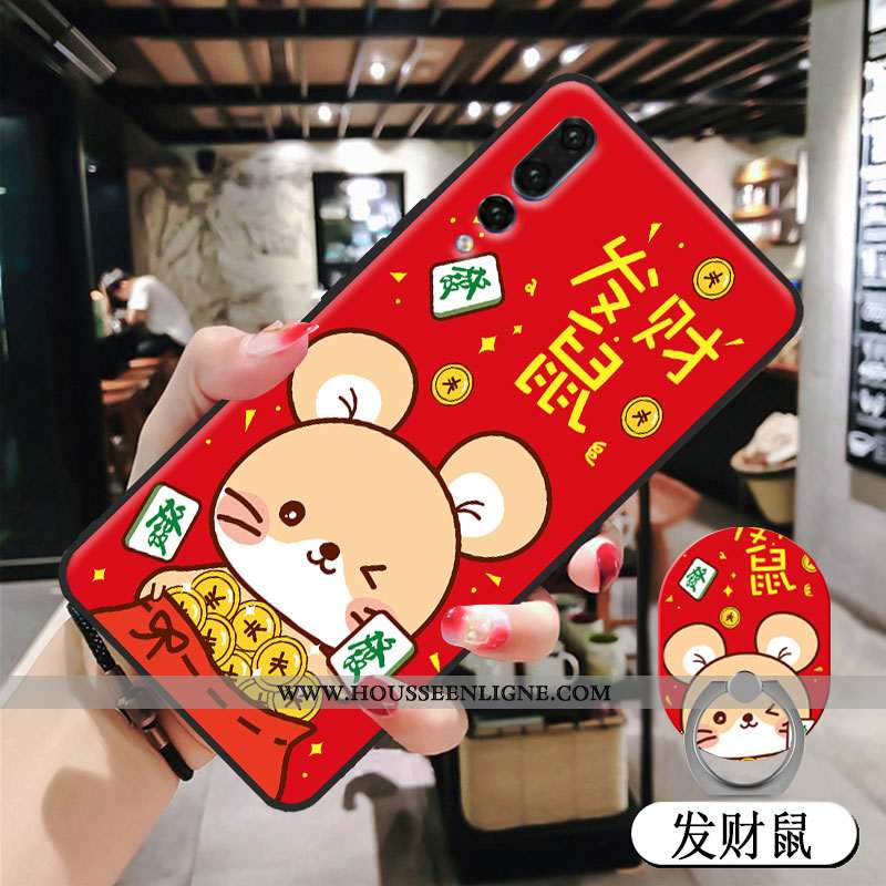 Coque Huawei P20 Pro Dessin Animé Peinture Tempérer Rose Nouveau Téléphone Portable Membrane