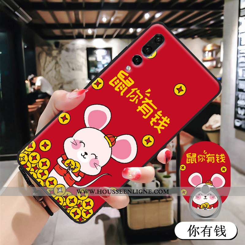 Coque Huawei P20 Pro Dessin Animé Peinture Tempérer Rose Nouveau Téléphone Portable Membrane