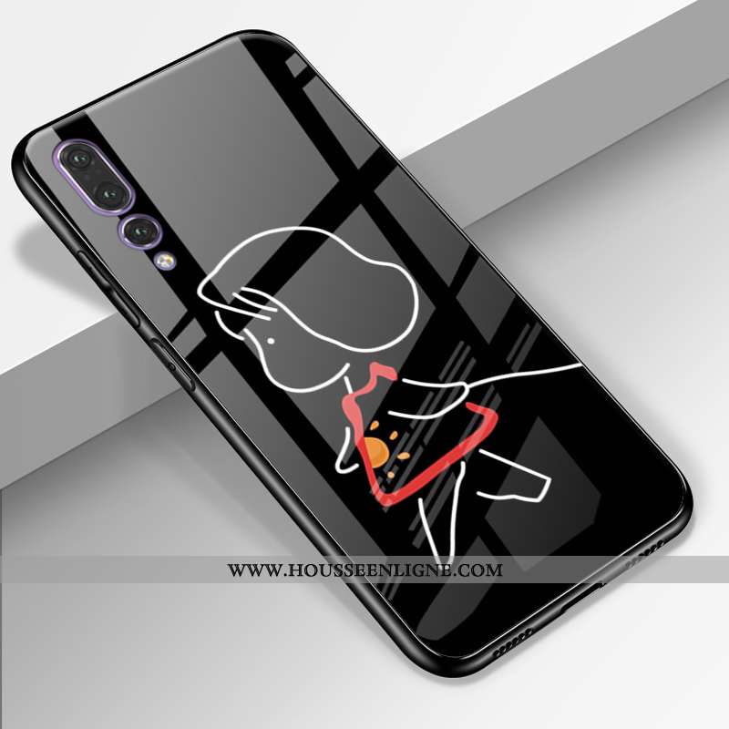 Coque Huawei P20 Pro Délavé En Daim Cuir Véritable Amoureux Tout Compris Verre Protection Rose