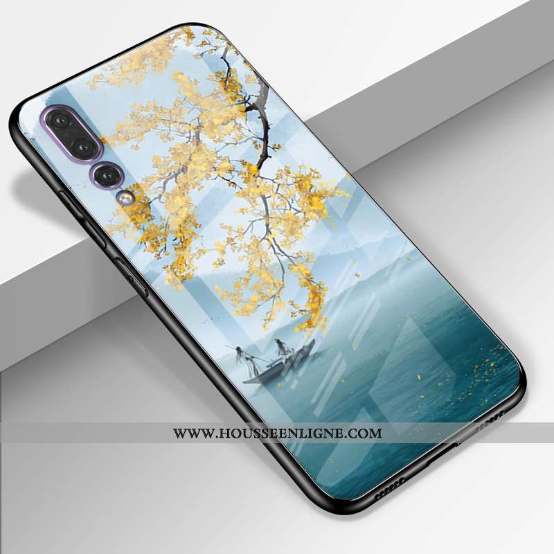 Coque Huawei P20 Pro Délavé En Daim Cuir Véritable Amoureux Tout Compris Verre Protection Rose