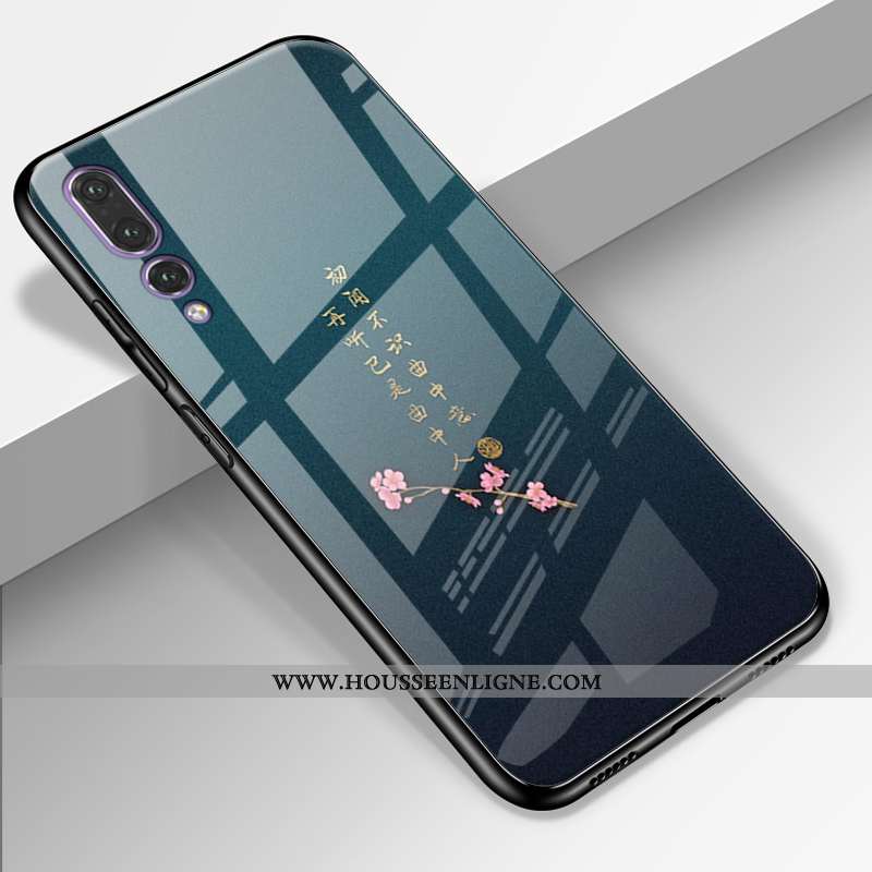 Coque Huawei P20 Pro Délavé En Daim Cuir Véritable Amoureux Tout Compris Verre Protection Rose