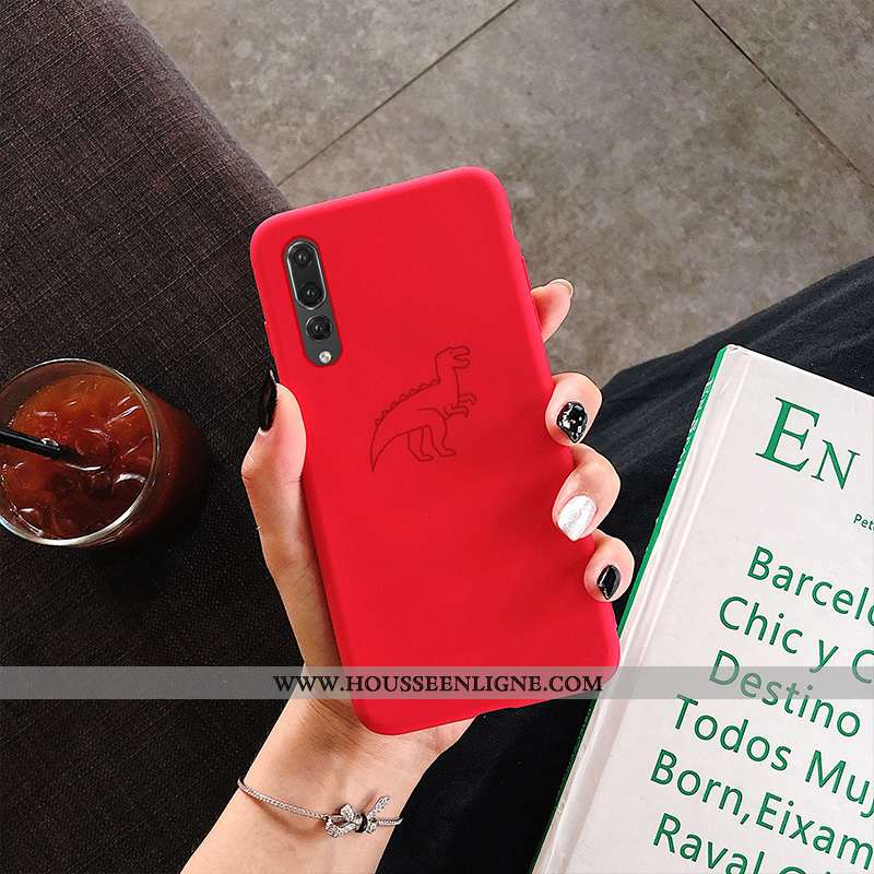 Coque Huawei P20 Pro Délavé En Daim Personnalité Simple Rouge Fluide Doux Ultra Tendance