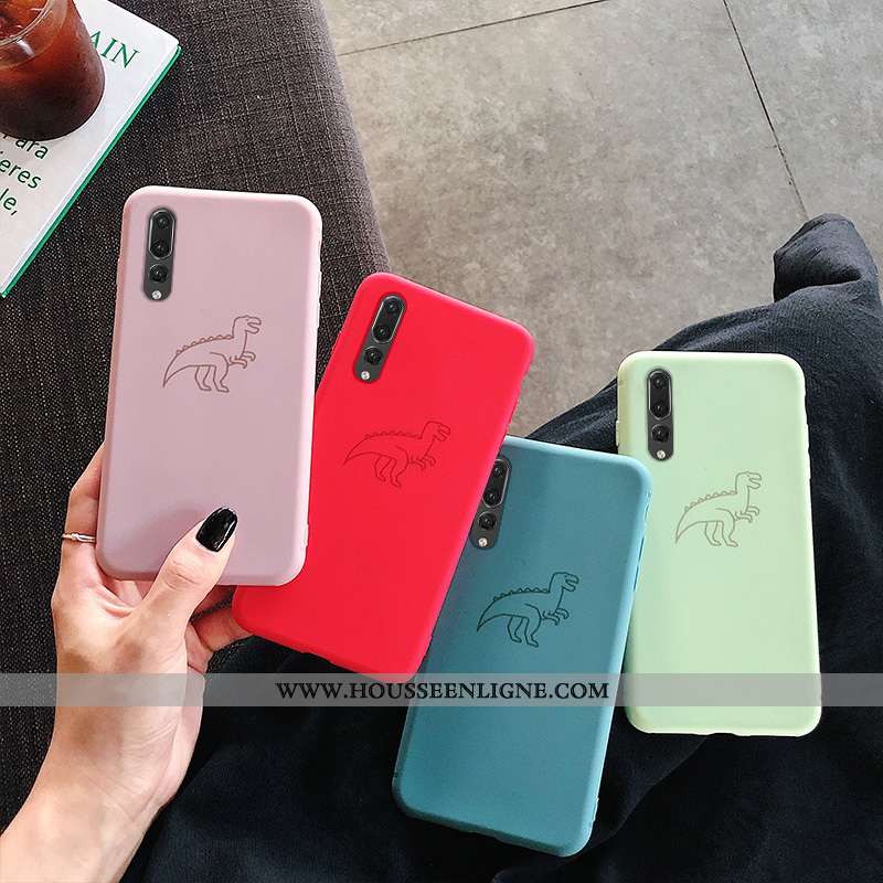 Coque Huawei P20 Pro Délavé En Daim Personnalité Simple Rouge Fluide Doux Ultra Tendance