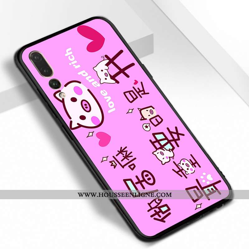 Coque Huawei P20 Pro Délavé En Daim Personnalité Violet Incassable Net Rouge Dessin Animé Silicone