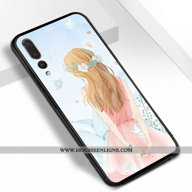 Coque Huawei P20 Pro Délavé En Daim Personnalité Violet Incassable Net Rouge Dessin Animé Silicone