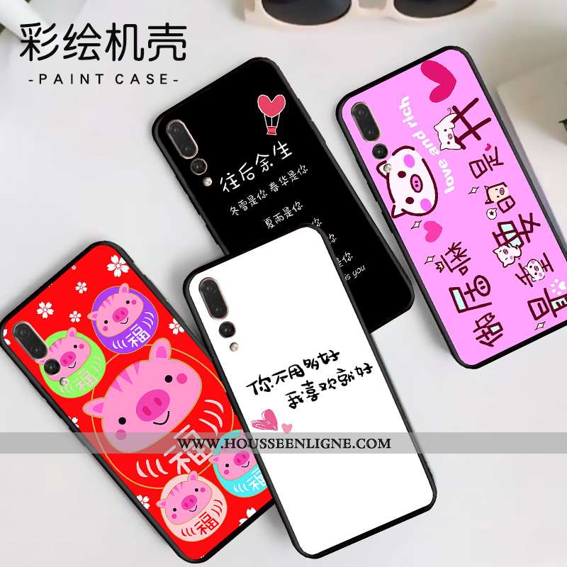 Coque Huawei P20 Pro Délavé En Daim Personnalité Violet Incassable Net Rouge Dessin Animé Silicone