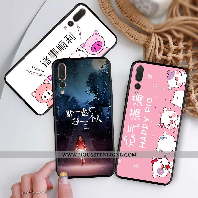 Coque Huawei P20 Pro Délavé En Daim Personnalité Violet Incassable Net Rouge Dessin Animé Silicone